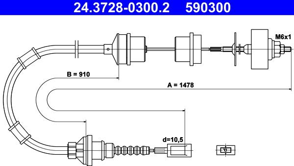 ATE 24.3728-0300.2 - Cavo comando, Comando frizione autozon.pro