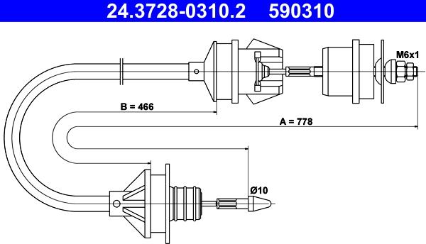 ATE 24.3728-0310.2 - Cavo comando, Comando frizione autozon.pro