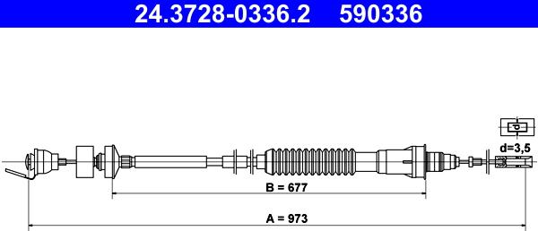 ATE 24.3728-0336.2 - Cavo comando, Comando frizione autozon.pro