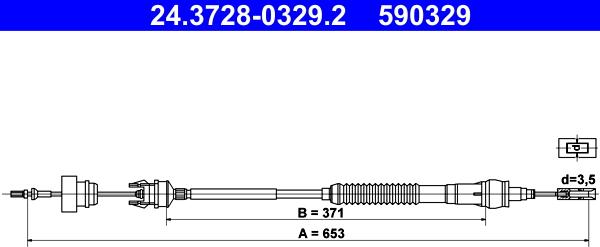 ATE 24.3728-0329.2 - Cavo comando, Comando frizione autozon.pro