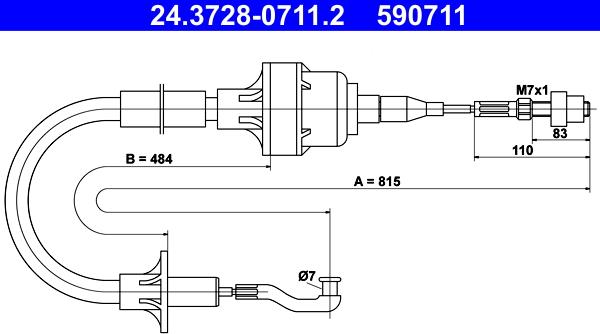 ATE 24.3728-0711.2 - Cavo comando, Comando frizione autozon.pro