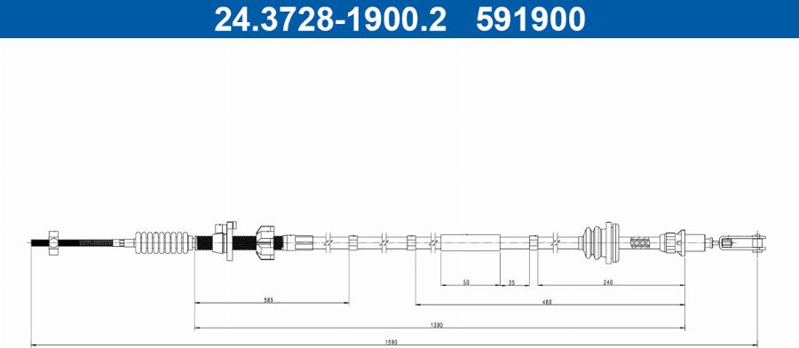 ATE 24.3728-1900.2 - Cavo comando, Comando frizione autozon.pro