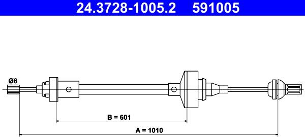 ATE 24.3728-1005.2 - Cavo comando, Comando frizione autozon.pro