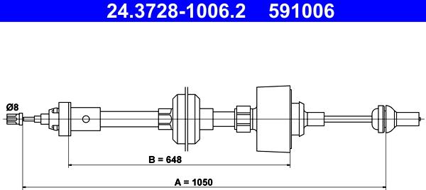 ATE 24.3728-1006.2 - Cavo comando, Comando frizione autozon.pro