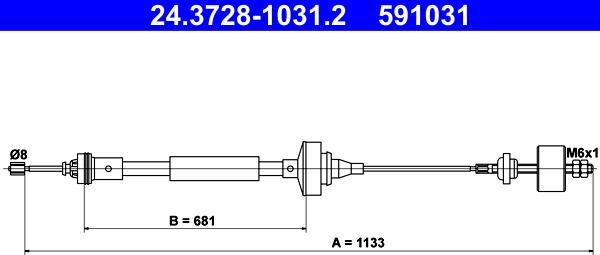 ATE 24.3728-1031.2 - Cavo comando, Comando frizione autozon.pro