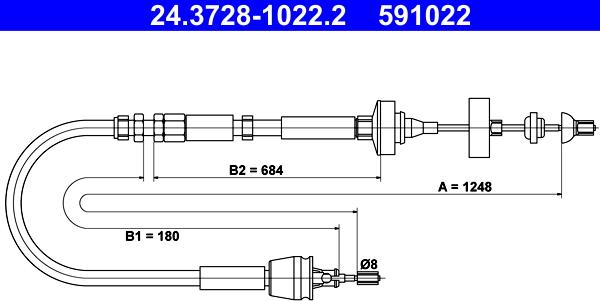 ATE 24.3728-1022.2 - Cavo comando, Comando frizione autozon.pro