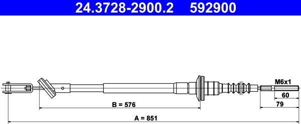 ATE 24.3728-2900.2 - Cavo comando, Comando frizione autozon.pro