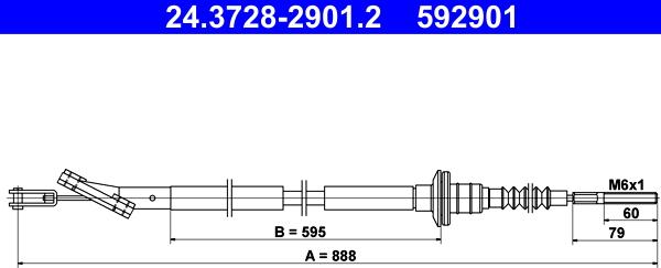 ATE 24.3728-2901.2 - Cavo comando, Comando frizione autozon.pro