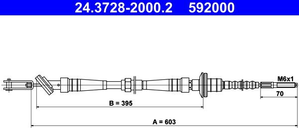 ATE 24.3728-2000.2 - Cavo comando, Comando frizione autozon.pro