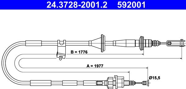 ATE 24.3728-2001.2 - Cavo comando, Comando frizione autozon.pro