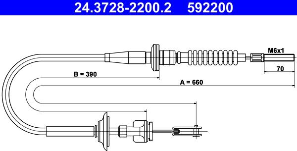 ATE 24.3728-2200.2 - Cavo comando, Comando frizione autozon.pro