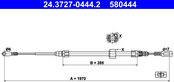 ATE 24.3727-0444.2 - Cavo comando, Freno stazionamento autozon.pro