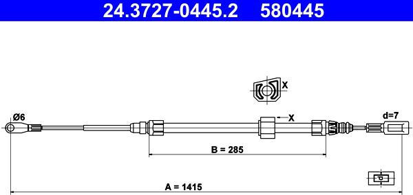 ATE 24.3727-0445.2 - Cavo comando, Freno stazionamento autozon.pro