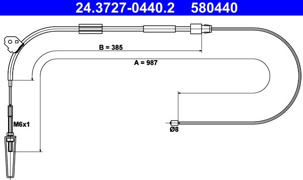 ATE 24.3727-0440.2 - Cavo comando, Freno stazionamento autozon.pro