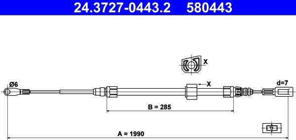 ATE 24.3727-0443.2 - Cavo comando, Freno stazionamento autozon.pro