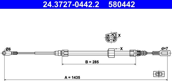 ATE 24.3727-0442.2 - Cavo comando, Freno stazionamento autozon.pro