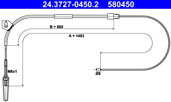 ATE 24.3727-0450.2 - Cavo comando, Freno stazionamento autozon.pro