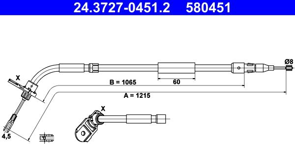 ATE 24.3727-0451.2 - Cavo comando, Freno stazionamento autozon.pro