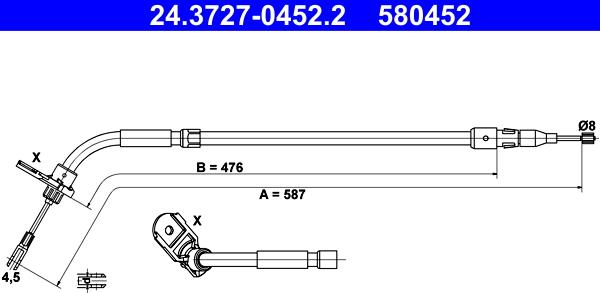 ATE 24.3727-0452.2 - Cavo comando, Freno stazionamento autozon.pro