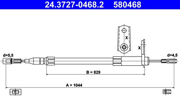 ATE 24.3727-0468.2 - Cavo comando, Freno stazionamento autozon.pro