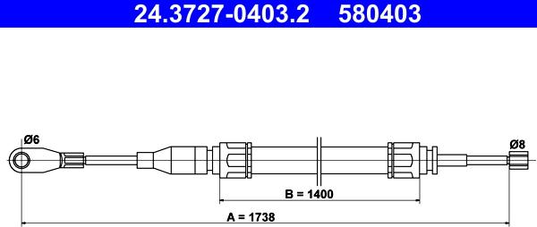 ATE 24.3727-0403.2 - Cavo comando, Freno stazionamento autozon.pro