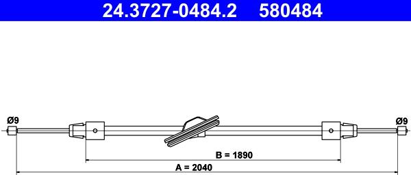 ATE 24.3727-0484.2 - Cavo comando, Freno stazionamento autozon.pro