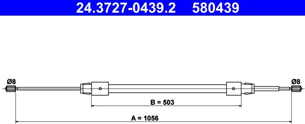 ATE 24.3727-0439.2 - Cavo comando, Freno stazionamento autozon.pro