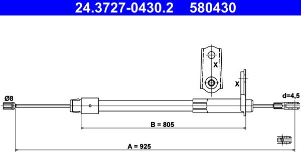 ATE 24.3727-0430.2 - Cavo comando, Freno stazionamento autozon.pro