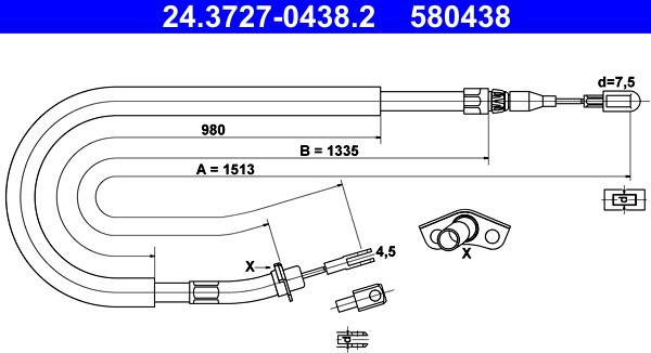 ATE 24.3727-0438.2 - Cavo comando, Freno stazionamento autozon.pro