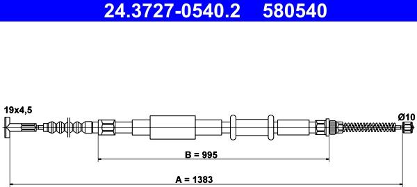 ATE 24.3727-0540.2 - Cavo comando, Freno stazionamento autozon.pro