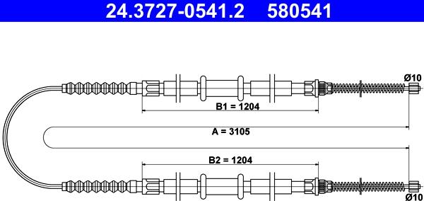 ATE 24.3727-0541.2 - Cavo comando, Freno stazionamento autozon.pro