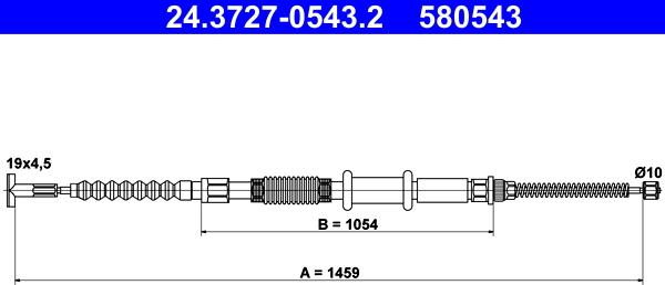 ATE 24.3727-0543.2 - Cavo comando, Freno stazionamento autozon.pro