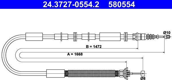 ATE 24.3727-0554.2 - Cavo comando, Freno stazionamento autozon.pro