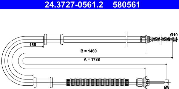 ATE 24.3727-0561.2 - Cavo comando, Freno stazionamento autozon.pro