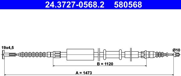 ATE 24.3727-0568.2 - Cavo comando, Freno stazionamento autozon.pro