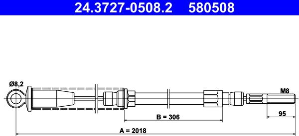 ATE 24.3727-0508.2 - Cavo comando, Freno stazionamento autozon.pro