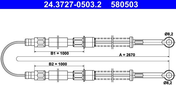 ATE 24.3727-0503.2 - Cavo comando, Freno stazionamento autozon.pro