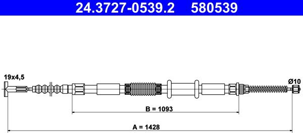 ATE 24.3727-0539.2 - Cavo comando, Freno stazionamento autozon.pro