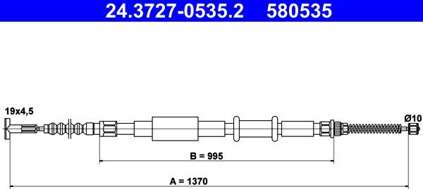 ATE 24.3727-0535.2 - Cavo comando, Freno stazionamento autozon.pro