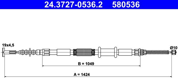 ATE 24.3727-0536.2 - Cavo comando, Freno stazionamento autozon.pro