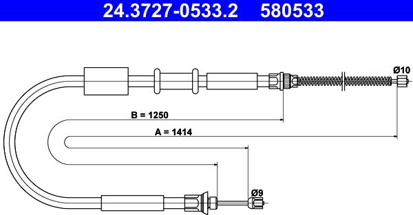 ATE 24.3727-0533.2 - Cavo comando, Freno stazionamento autozon.pro