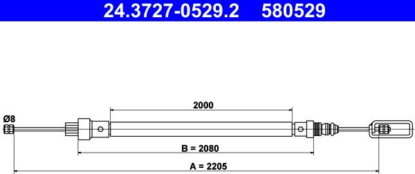 ATE 24.3727-0529.2 - Cavo comando, Freno stazionamento autozon.pro