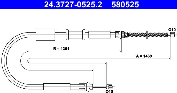 ATE 24.3727-0525.2 - Cavo comando, Freno stazionamento autozon.pro