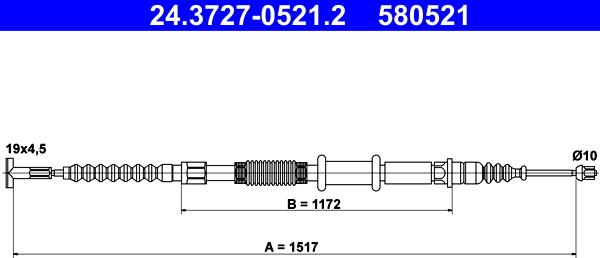 ATE 24.3727-0521.2 - Cavo comando, Freno stazionamento autozon.pro