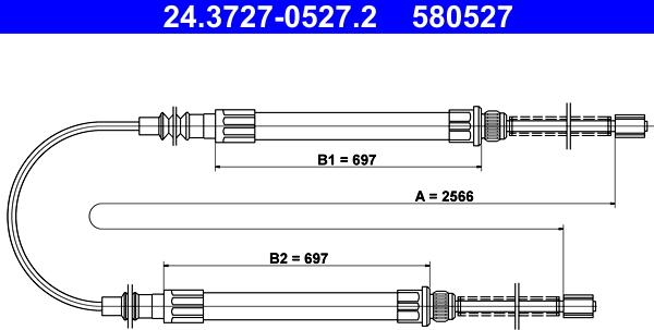 ATE 24.3727-0527.2 - Cavo comando, Freno stazionamento autozon.pro