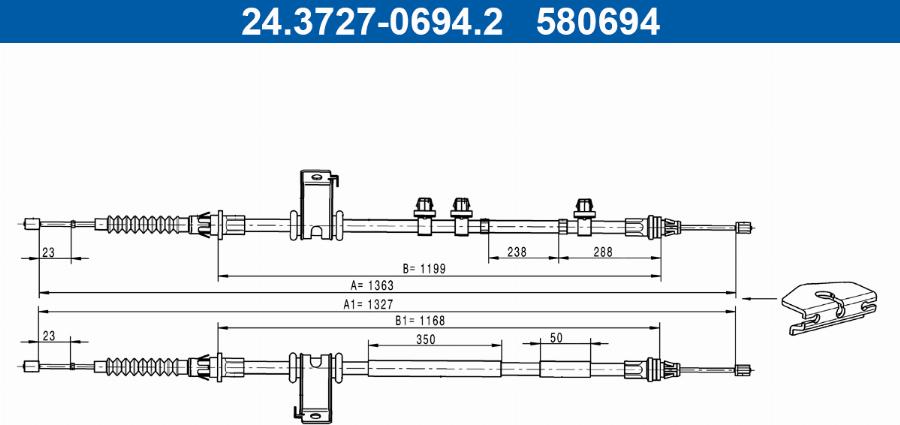 ATE 24.3727-0694.2 - Cavo comando, Freno stazionamento autozon.pro