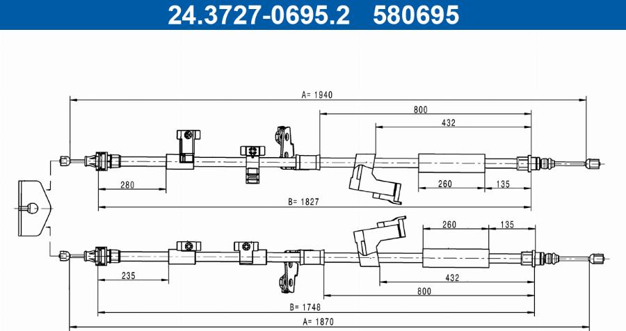 ATE 24.3727-0695.2 - Cavo comando, Freno stazionamento autozon.pro