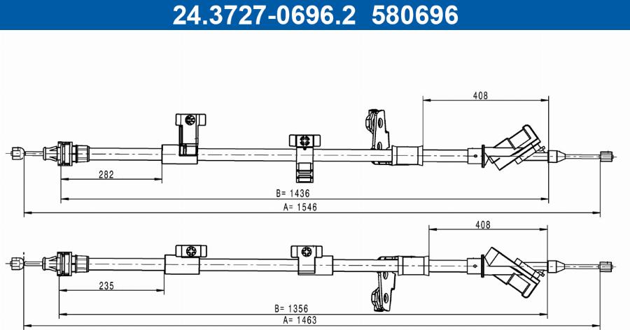 ATE 24.3727-0696.2 - Cavo comando, Freno stazionamento autozon.pro