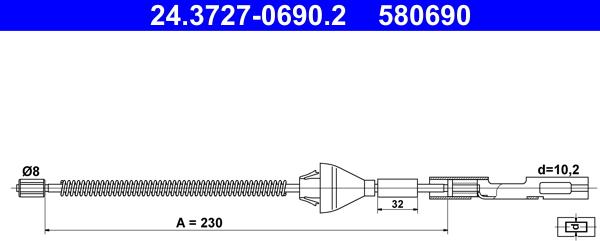 ATE 24.3727-0690.2 - Cavo comando, Freno stazionamento autozon.pro