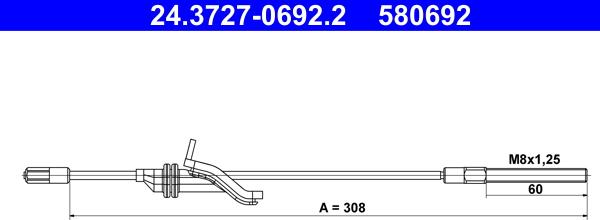 ATE 24.3727-0692.2 - Cavo comando, Freno stazionamento autozon.pro